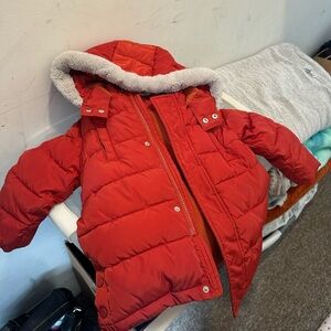 Red Kids Puffer Jacket with Hood